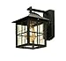 ATC Vintage Wall Sconce Square Black Single-Light Outdoor Wall Lighting with Clear Glass Box Stainless Steel Wall Mount Wall Lantern for Balcony Garage