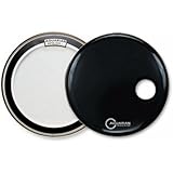 Aquarian Drumheads SKPII20BK Super-Kick II Prepack 20-inch Bass Drum Head, gloss black