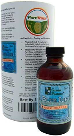 PureTrace Certified Green Pasture Blue Ice Fermented Cod Liver Oil Oslo Orange (1-pack)