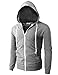 H2H Mens Fashion Lightweight Zip-up Hoodie with Pocket Of Various Colors