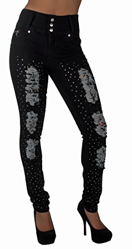 Style M990 - Colombian Design, Mid Waist, Butt Lift, Ripped, Skinny Jeans