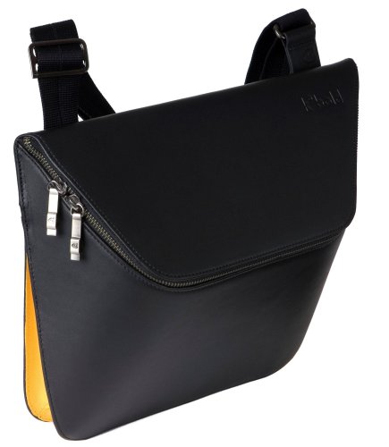 Kobold Black Italian Leather Shoulder Bag - Dreieck Satchel #4