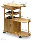 Winsome 81235 Natural Beechwood ENTERTAINMENT CART GLASS RACK HOLDS 6 BTLS STORAGE SHELF