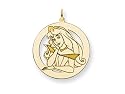 Disney Aurora Round Charm - Gold Plated Silver
