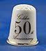 Porcelain China Thimble -- -- 50th Wedding Anniversary with Free Gift Box
