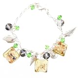 Bracelet Glass Square Beads and Sea Shells
