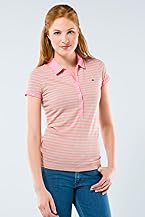 Short Sleeve Pique Modal Bi-color Striped Polo