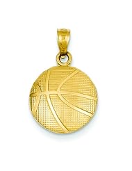 14K Gold Basketball Charm Sports Jewelry Pendant