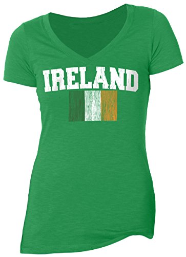 IRELAND Tricolor Flag WOMEN'S V-Neck T-Shirt / Irish / St. Patrick's Day NEW