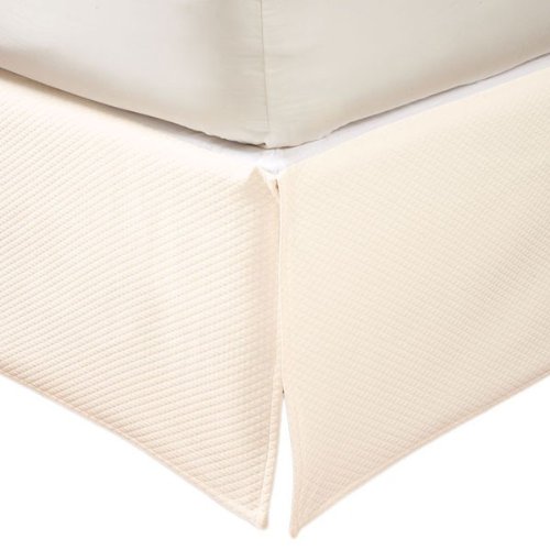Diamond Matelasse Tailored Bedskirt ( Full, White )