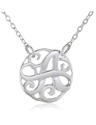 Sterling Silver Monogram Initial Pendant Necklace, 18.5"