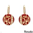 ROSATO Made in Italy Majestic Earrings With Cubic zirconia Crafted in Red Enamel and 14K/925 Gold plated Silver. Total item weight 5.9g Length 25mm