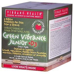 Vibrant Health Green Vibrance Junior+ D3, Green Apple Flavored, 10 - .085 ozs packets