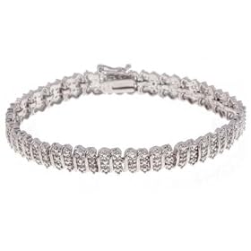 Sterling Silver 1 8ct. TDW S Pattern Tennis Bracelet by SilverSpeck.com