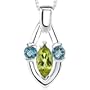 1.50 cts Marquise Peridot Round London Topaz Pendant in Sterling Silver