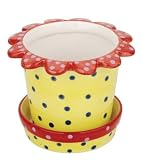 Black Polka Dot Flower Pot