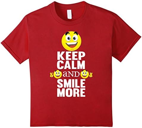 Kids Keep calm and smile more Tshirt 12 Cranberry