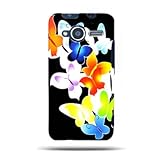 Hard Snap-on Shield RUBBERIZED With COLOR BUTTERFLY Design Faceplate Cover  ....