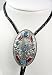 Turquoise / Coral Polished Pewter Concho Bolo Tie