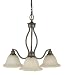 Murray Feiss F2116/3CB Garrett Three-Light Chandelier in Corinthian Bronze and Cream Snow Glass