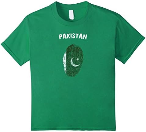 Kids Pakistan Pride T-Shirt Fingerprint Flag, It's In My DNA 10 Kelly Green