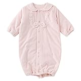 (チャックル) chuckle *スウィートガール*リボン柄おくるみベロア防寒ツーウェイオール【中綿入り】 ピンク 50-70cm P5360-00-20