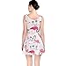 CowCow Colorful Flamingo Bird Pattern Skater Dress, White-L