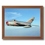 Russian Mig-15 Military Fighter Jet Aircraft Airplane Aviation Wall Picture Oak Framed Art Print
