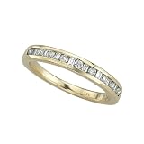 14K Yellow Gold 1/4 ct. Round and Baguette Cut Diamond Wedding Band