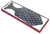 Mens Designer Hand Made 100% Silk Tie - Blue with Leaf Design - Complete with Gift Box