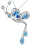 10k White Gold 4.96 ctw Blue Topaz and Diamond Butterfly Brooch