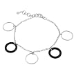 Sterling Silver and Black Agate Circle Bracelet