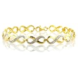 Two-tone Sterling Silver & Diamond Infinity Link Bracelet