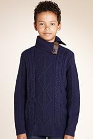 Funnel Neck Chunky Knitted Jumper