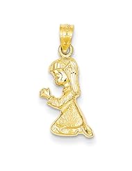 14k Praying Girl Pendant