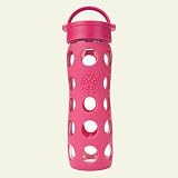 Lifefactory 16-Ounce Glass Beverage Bottle, Raspberry