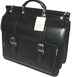 New Bugatti Black Leather Briefcase Laptop