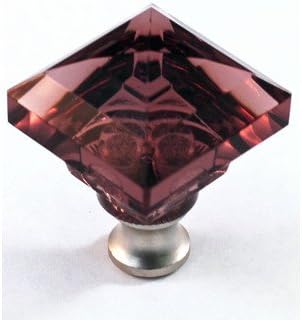 Crystal Knob Pull [Set of 4] Color: Amethyst, Finish: Satin Nickel