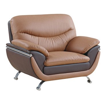 Global U2106 Leather Match Chair in Tan & Brown
