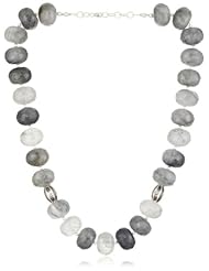 Devon Leigh "Statement Necklaces" Grey Quartz Rhodium Dipped Bead Necklace