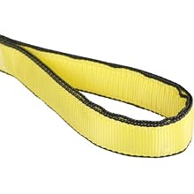 Mazzella EE2 Edgeguard Nylon Web Sling, Eye-and-Eye, Yellow, 2 Ply, Flat Eyes, Vertical Load Capacity