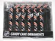 PHILADELPHIA FLYERS Team Logo & Colors CANDY CANE CHRISTMAS ORNAMENT SET (6 pack)