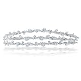 Bling Jewelry Triple Rows of Round and Leaf Crystals Bridal Tiara Headband