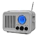 Produkt-Bild: Nostalgie Retro Radio wei&szlig;e Lederverkleidung (Radiowecker, Temp. Anzeige, Aux-In)