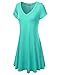 J.TOMSON Women's Short Sleeve V-neck Flared Dress MINT 2XL