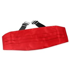 Crimson Red by Elite Solid red silk cummerbunds