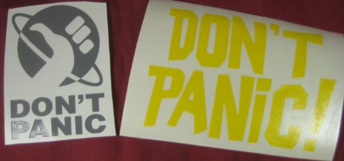 masks guy fawkes Discount Dont Panic! Hitchhikers guide to the galaxy Vinyl decal sticker lot x 2