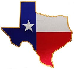 Large Texas Shape Flag Embroidered Patch Lone Star State Iron-On Emblem