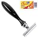 Parker 12R Genuine Buffalo Horn Handle Double Edge Safety Razor & 5 Shark Super Chrome Blades