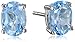 Amazon Collection Sterling Silver Gemstone Oval Stud Earrings